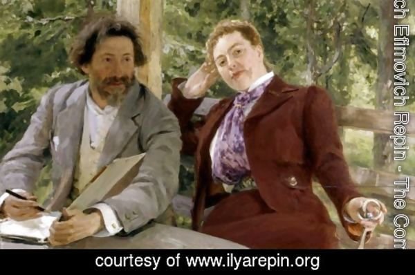 Ilya Efimovich Efimovich Repin - Double Portrait of Natalia Nordmann and Ilya Repin