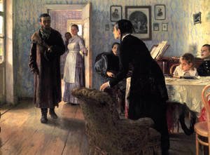 Ilya Efimovich Efimovich Repin - Unexpected Visitors (or They did not Expect Him)