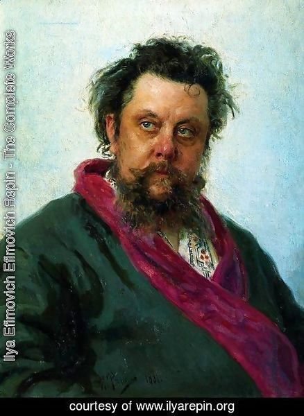 Ilya Efimovich Efimovich Repin - Portrait of the Composer Modest Musorgsky