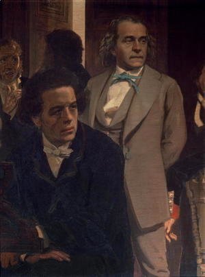 Anton Grigoryevich Rubinstein (1829-94) and Alexander Nikolayevich Serov (1820-71), from Slavonic Composers, 1890s (detail)