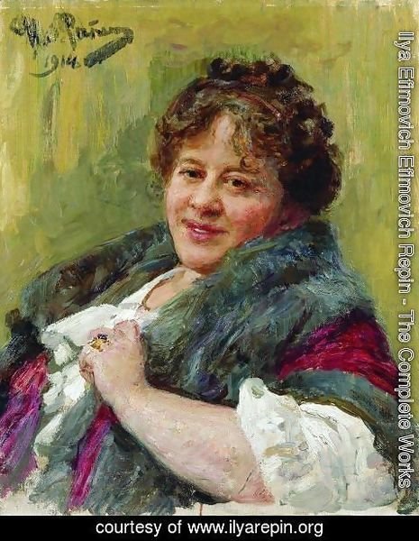 Ilya Efimovich Efimovich Repin - Portrait of Tatiana Olga Shchepkina-Kupernik (1874-1952) 1914