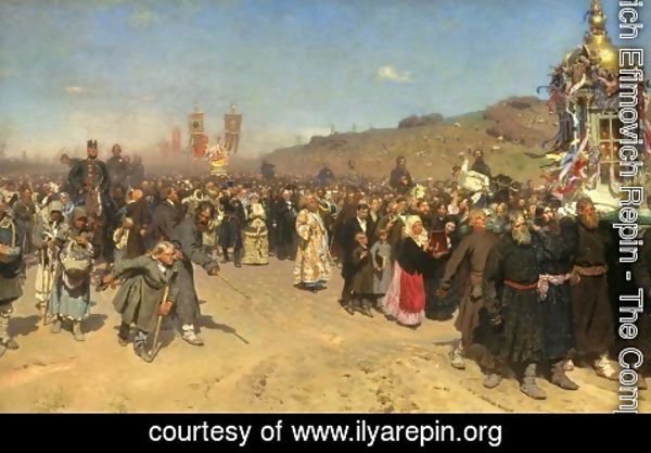 Ilya Efimovich Efimovich Repin - A Religious Procession in the Province of Kursk, 1880-83