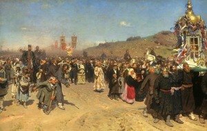 Ilya Efimovich Efimovich Repin - A Religious Procession in the Province of Kursk, 1880-83