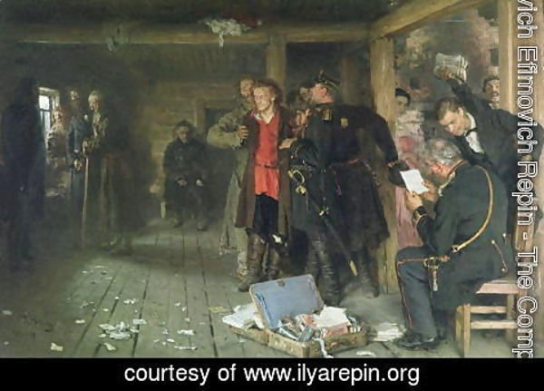 Ilya Efimovich Efimovich Repin - The Arrest of the Propagandist, 1880-89