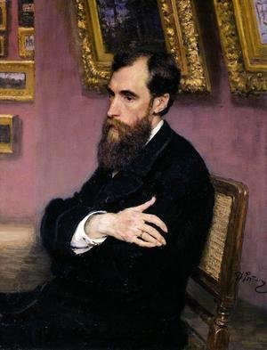 Ilya Efimovich Efimovich Repin - Portrait of Pavel Tretyakov (1832-98) the founder of the State Tretyakov Museum, 1883