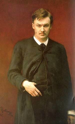 Ilya Efimovich Efimovich Repin - Portrait of the composer Alexander Konstantinovich Glazunov (1865-1936) 1887