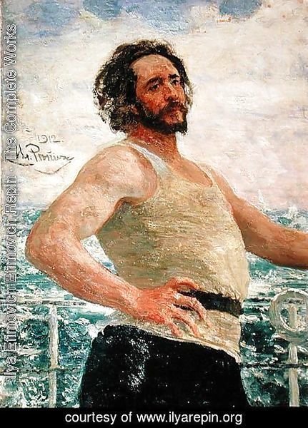 Ilya Efimovich Efimovich Repin - Portrait of Author Leonid Andreev (1871-1919), 1912