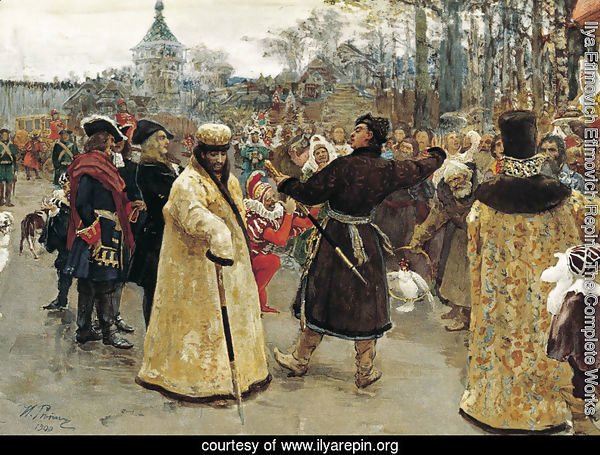 Arrival of the tsars Peter I and Ivan V