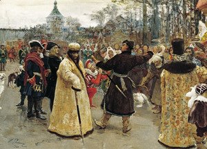 Arrival of the tsars Peter I and Ivan V