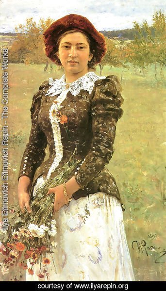 Ilya Efimovich Efimovich Repin - Autumn Bunch. Portrait of Vera Ilyinichna Repina, the Artist's Daughter