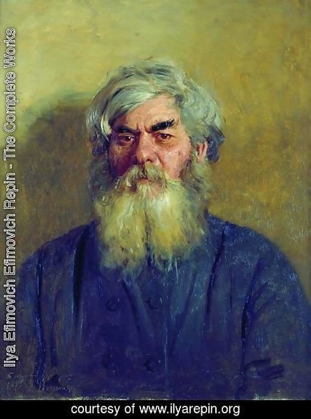 Ilya Efimovich Efimovich Repin - Peasant with an evil eye. Portrait of I. F. Radov, the artist's godfather