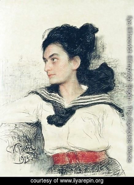 Ilya Efimovich Efimovich Repin - Portrait of Maria Osipovna Lowenfeld, daughter of art collector O. D. Lowenfeld