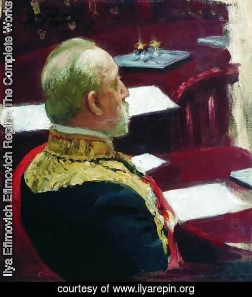 Ilya Efimovich Efimovich Repin - Portrait of Secretary of State, general and member of State Council Mikhail Nikolayevich Galkin-Vraskoi