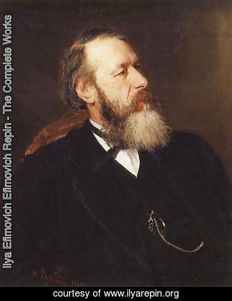 Ilya Efimovich Efimovich Repin - Portrait of Vladimir Vasilievich Stasov, Russian art historian and music critic