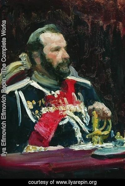 Ilya Efimovich Efimovich Repin - Portrait of War Minister, infantry general and member of State Council State Aleksei Nikolayevich Kuropatkin