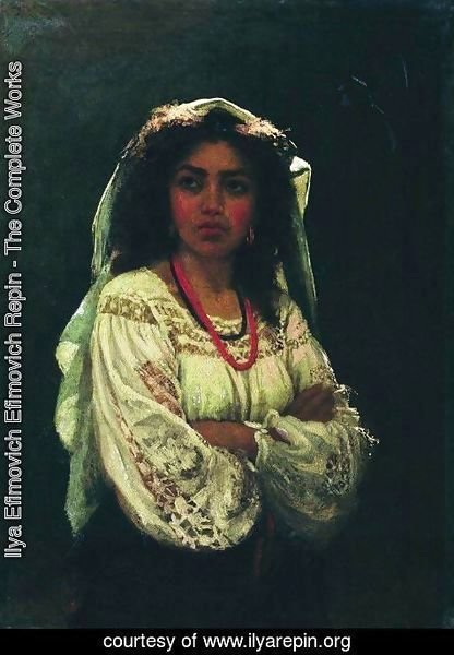Ilya Efimovich Efimovich Repin - Portrait of an Italian woman