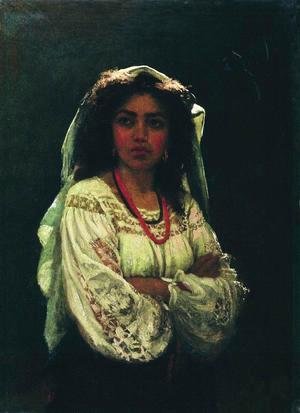 Ilya Efimovich Efimovich Repin - Portrait of an Italian woman