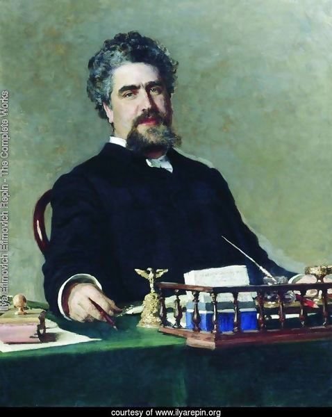 Portrait of engineer Ivan Yefgrafovich Adadurov, chairman of the Ryazan-Uralsk Railway Company from 1869 to 1884 an