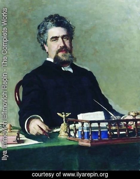 Ilya Efimovich Efimovich Repin - Portrait of engineer Ivan Yefgrafovich Adadurov, chairman of the Ryazan-Uralsk Railway Company from 1869 to 1884 an
