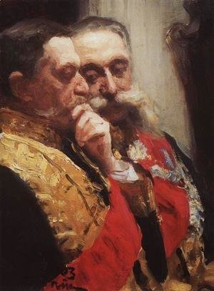 Ilya Efimovich Efimovich Repin - Portrait of members of State Council Ivan Logginovich Goremykin and Nikolai Nikolayevich Gerard