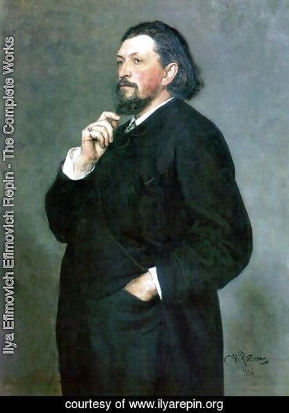 Ilya Efimovich Efimovich Repin - Portrait of music editor and patron Mitrofan Petrovich Belyayev