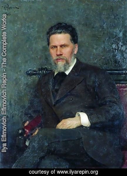 Ilya Efimovich Efimovich Repin - Portrait of painter Ivan Nikolayevich Kramskoi