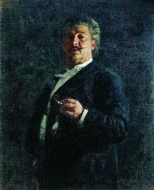 Ilya Efimovich Efimovich Repin - Portrait of painter and sculptor Mikhail Osipovich Mikeshin