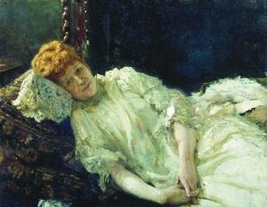 Ilya Efimovich Efimovich Repin - Portrait of pianist and comtesse Louise de Mercy-Argenteau