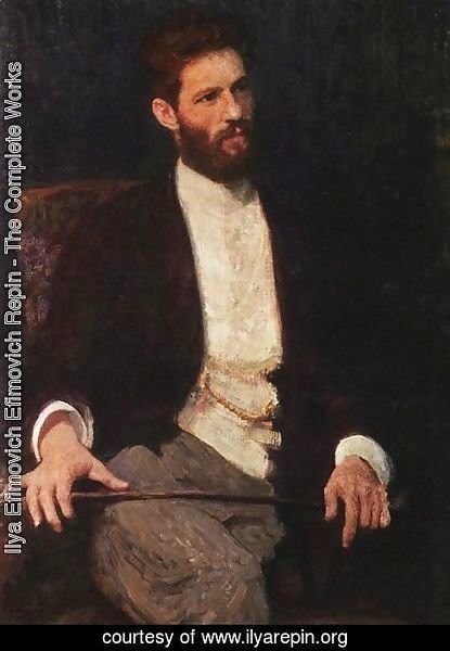 Ilya Efimovich Efimovich Repin - Portrait of sculptor Mark Matveevich Antokolski