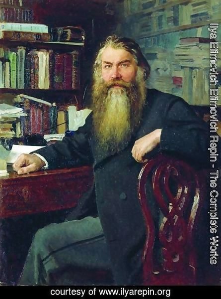 Ilya Efimovich Efimovich Repin - Portrait of the historian and archaeologist Ivan Egorovich Zabelin