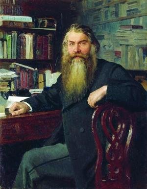Ilya Efimovich Efimovich Repin - Portrait of the historian and archaeologist Ivan Egorovich Zabelin