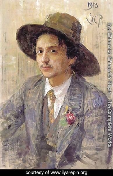 Ilya Efimovich Efimovich Repin - Portrait of the painter Isaak Izrailevich Brodsky