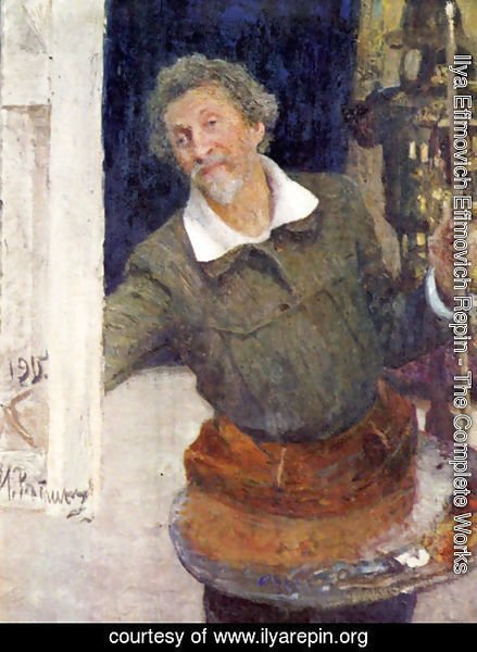 Ilya Efimovich Efimovich Repin - Self-portrait at work