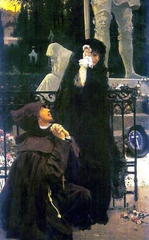 Ilya Efimovich Efimovich Repin - Stone Guest. Don Juan and Donna Anna. Oil on canvas