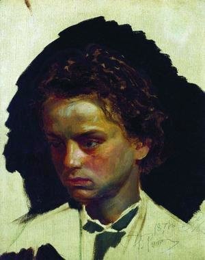 Ilya Efimovich Efimovich Repin - Youth portrait of sculptor Ilya Yakovlevich Ginzburg