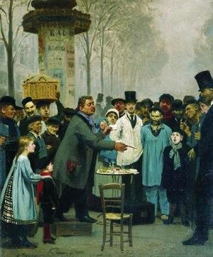 Ilya Efimovich Efimovich Repin - A Newspaper Seller In Paris 1873