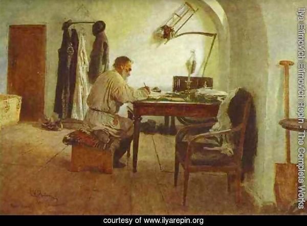 Leo Tolstoy In His Study 1891