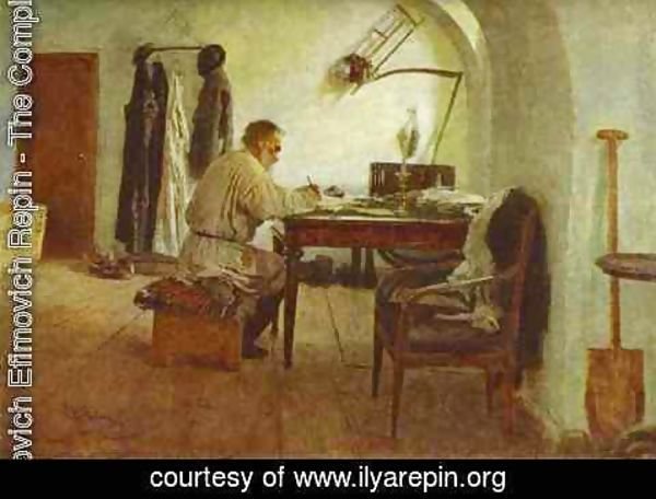 Ilya Efimovich Efimovich Repin - Leo Tolstoy In His Study 1891