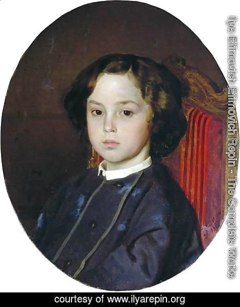 Ilya Efimovich Efimovich Repin - Portrait Of A Boy 1867