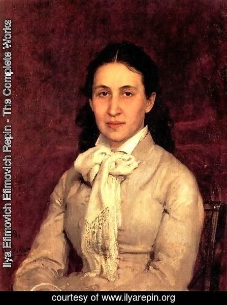 Ilya Efimovich Efimovich Repin - Portrait Of E Mamontova 1874-1879