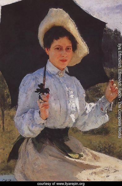 Portrait Of Nadezhda Repina The Artists Daughter 1900