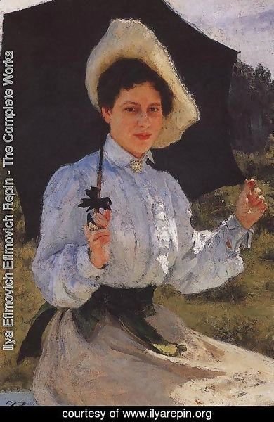 Ilya Efimovich Efimovich Repin - Portrait Of Nadezhda Repina The Artists Daughter 1900