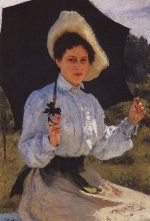 Ilya Efimovich Efimovich Repin - Portrait Of Nadezhda Repina The Artists Daughter 1900