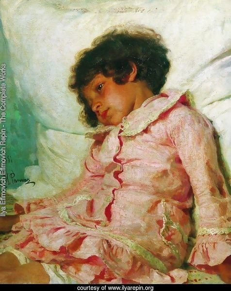 Portrait Of Nadya Repina The Artists Daughter 1881