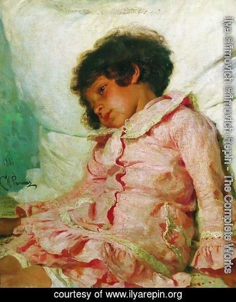 Ilya Efimovich Efimovich Repin - Portrait Of Nadya Repina The Artists Daughter 1881