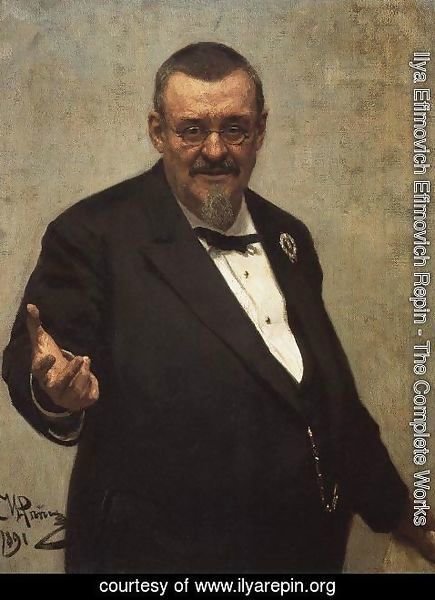 Ilya Efimovich Efimovich Repin - Portrait Of The Lawyer Vladimir Spasovitch 1891