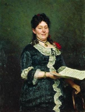 Ilya Efimovich Efimovich Repin - Portrait Of The Singer Alexandra Molas 1883