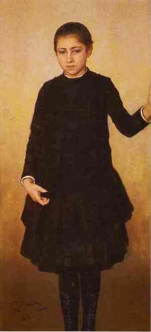 Ilya Efimovich Efimovich Repin - Portrait Of Vera Repina The Artists Daughter 1886