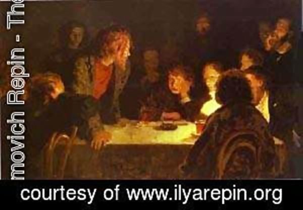 Ilya Efimovich Efimovich Repin - The Revolutionary Meeting 1883