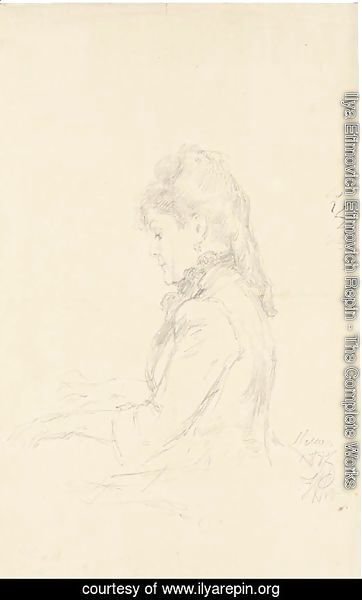 Ilya Efimovich Efimovich Repin - A presumed portrait of Sophie Menter (1846-1918)